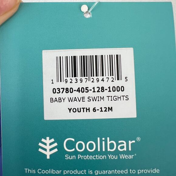 Coolibar Blue Youth Baby Wave Swim Tights Stretch 50 SPF Pull-On Size 6-12 NEW - Picture 5 of 8